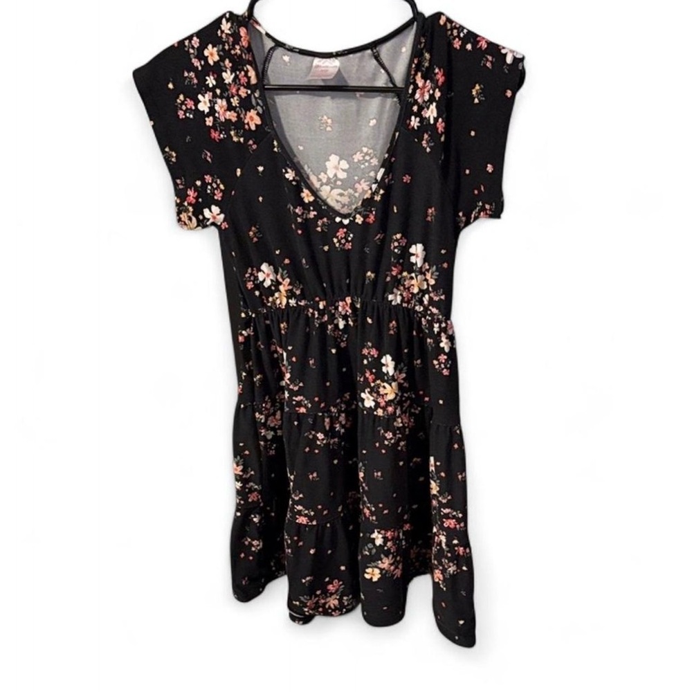 No Boundaries Black Floral Mini Dress
